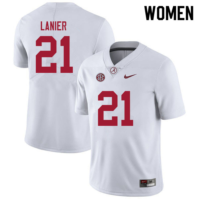 Alabama Crimson Tide Women's Brylan Lanier #21 White NCAA Nike Authentic Stitched 2021 College Football Jersey FD16B03BU